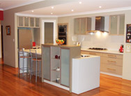 Image of a modern, white granate kitchen, designed by Q designs